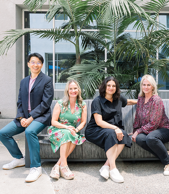 The Global Programs team in the courtyard of the Law School